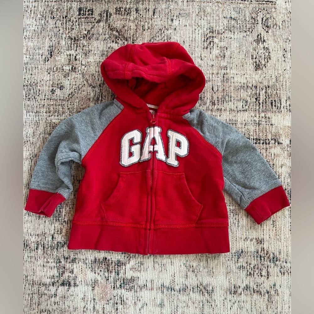 GAP Kids Bold Red and Gray Hoodie